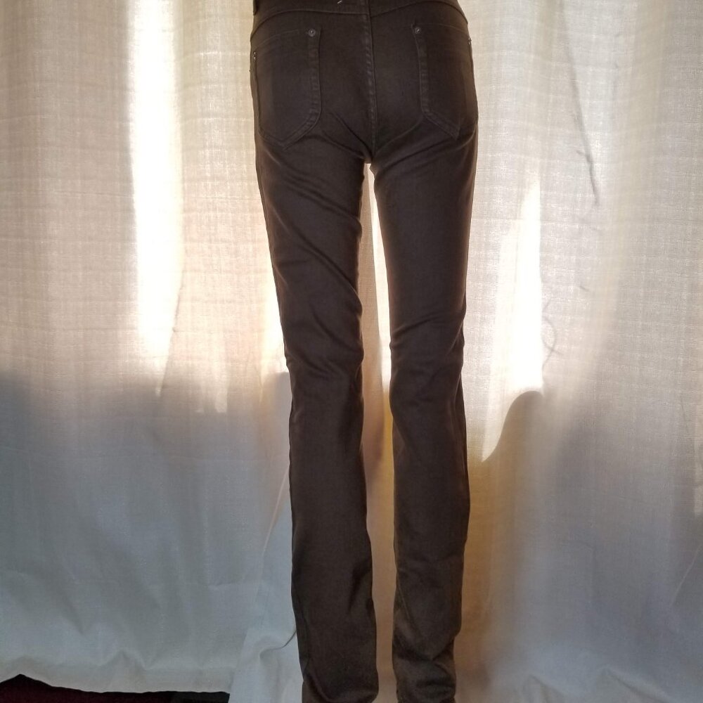Brown Mid-Rise Skinny Designer Jeans by Maison Martin Margiela Monochrome - Picture 4 of 15